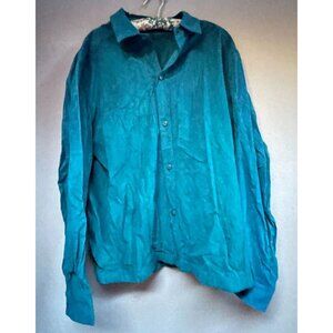 Vintage St. Croix Knits Men Long Sleeve Button Up Shirt Size XL Blue Lightweight